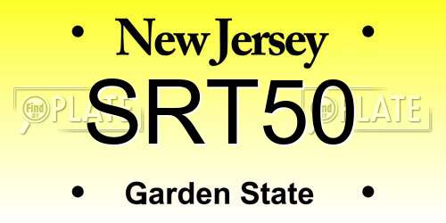 SRT50 New Jersey License Plate