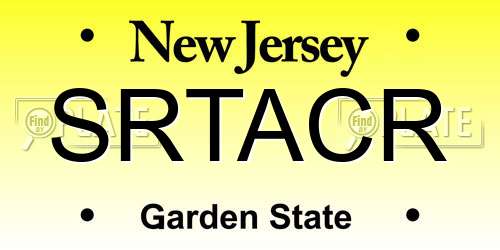 SRTACR New Jersey License Plate