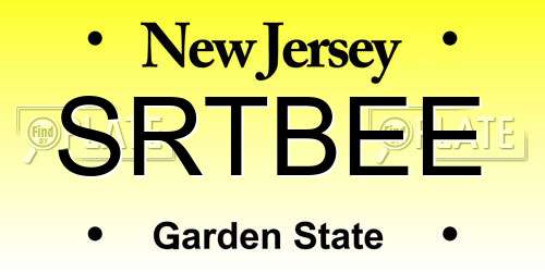 SRTBEE New Jersey License Plate