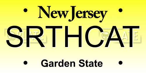 SRTHCAT New Jersey License Plate