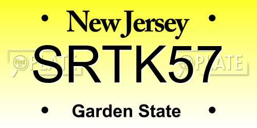 SRTK57 New Jersey License Plate