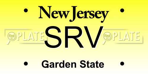 SRV New Jersey License Plate