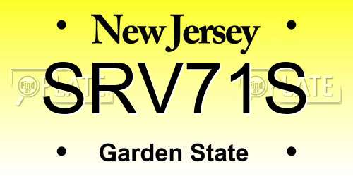 SRV71S New Jersey License Plate