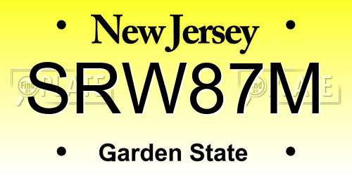 SRW87M New Jersey License Plate