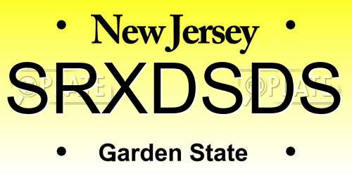 SRXDSDS New Jersey License Plate