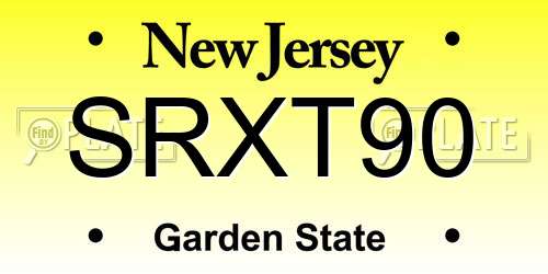 SRXT90 New Jersey License Plate