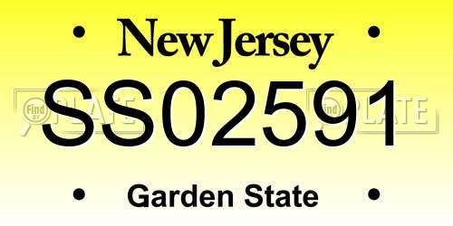 SS02591 New Jersey License Plate