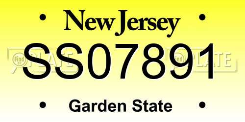 SS07891 New Jersey License Plate