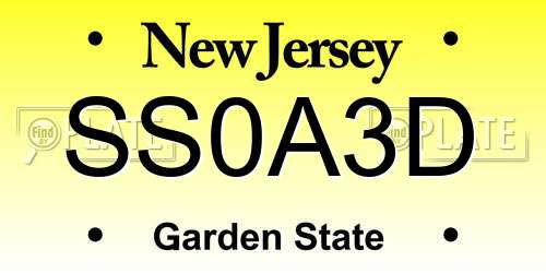 SS0A3D New Jersey License Plate