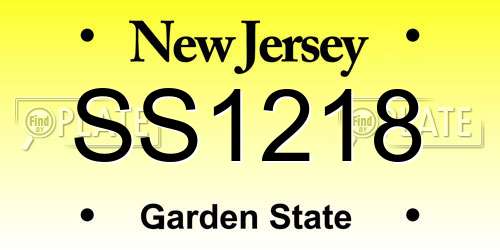SS1218 New Jersey License Plate