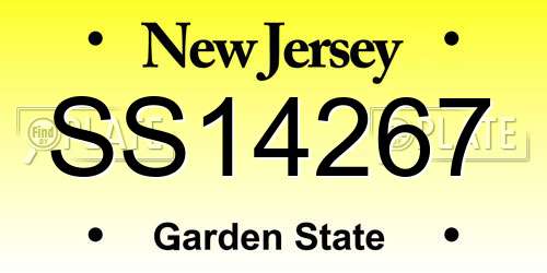 SS14267 New Jersey License Plate