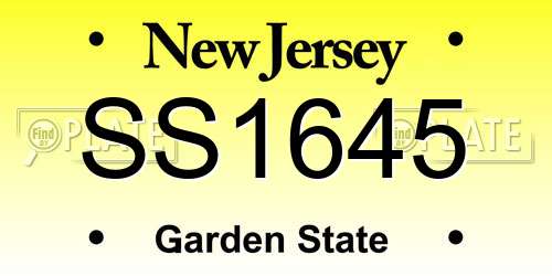 SS1645 New Jersey License Plate