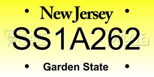 SS1A262 New Jersey License Plate
