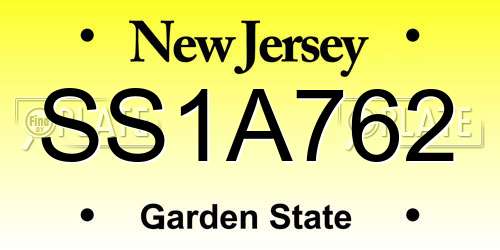 SS1A762 New Jersey License Plate