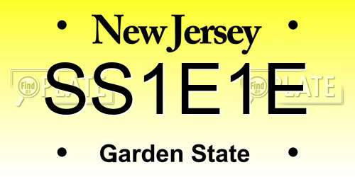 SS1E1E New Jersey License Plate