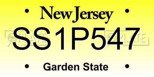 SS1P547 New Jersey License Plate