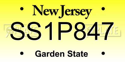 SS1P847 New Jersey License Plate