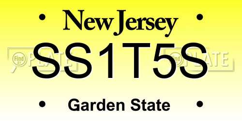 SS1T5S New Jersey License Plate