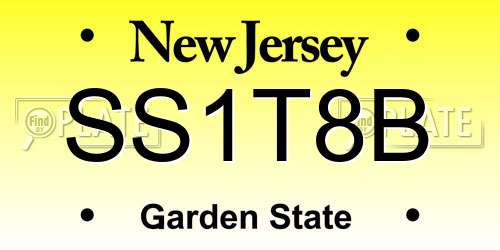 SS1T8B New Jersey License Plate