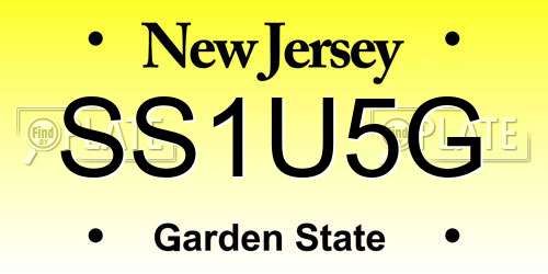 SS1U5G New Jersey License Plate