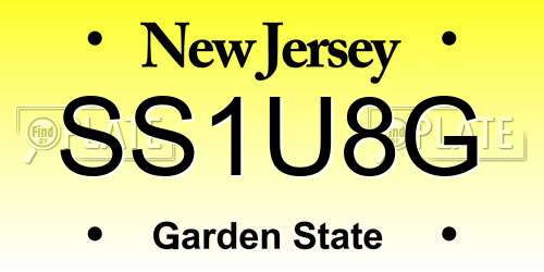 SS1U8G New Jersey License Plate