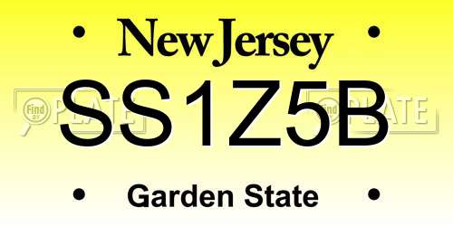 SS1Z5B New Jersey License Plate