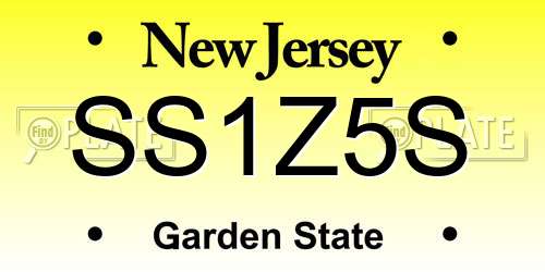 SS1Z5S New Jersey License Plate
