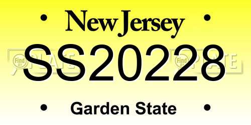 SS20228 New Jersey License Plate