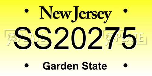 SS20275 New Jersey License Plate