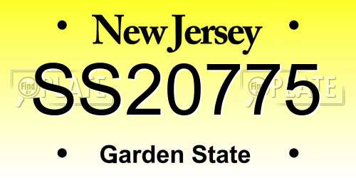 SS20775 New Jersey License Plate