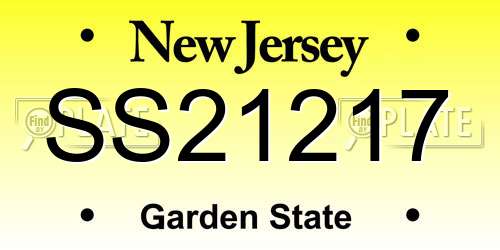 SS21217 New Jersey License Plate