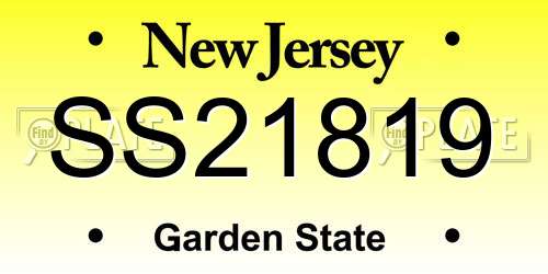 SS21819 New Jersey License Plate