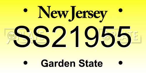 SS21955 New Jersey License Plate
