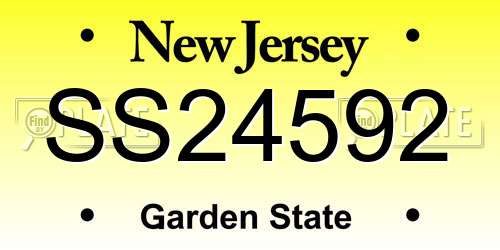 SS24592 New Jersey License Plate