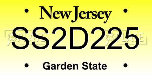 SS2D225 New Jersey License Plate