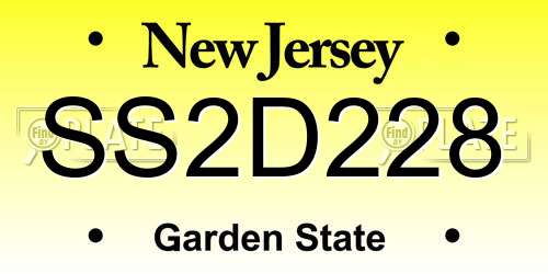 SS2D228 New Jersey License Plate