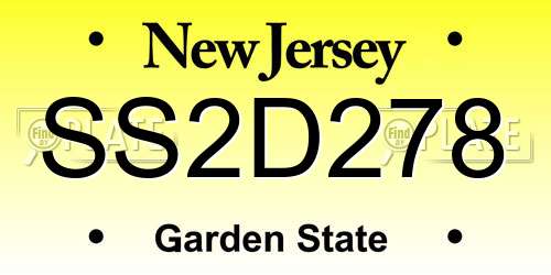 SS2D278 New Jersey License Plate