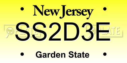 SS2D3E New Jersey License Plate