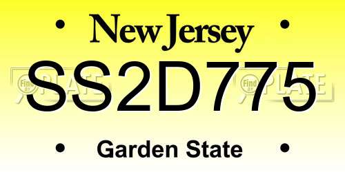 SS2D775 New Jersey License Plate