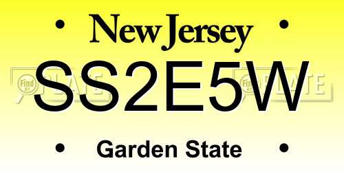 SS2E5W New Jersey License Plate