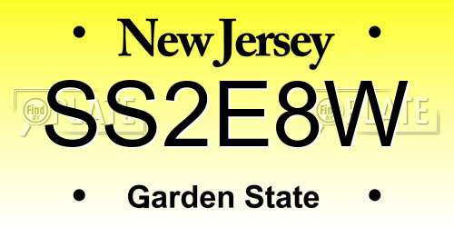 SS2E8W New Jersey License Plate