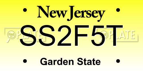 SS2F5T New Jersey License Plate