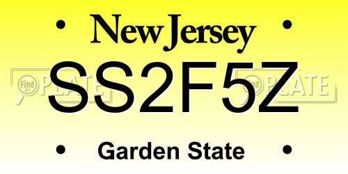 SS2F5Z New Jersey License Plate