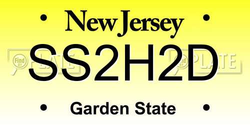 SS2H2D New Jersey License Plate