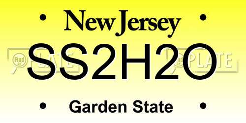 SS2H2O New Jersey License Plate