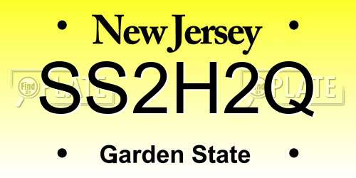 SS2H2Q New Jersey License Plate