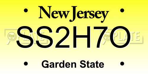SS2H7O New Jersey License Plate