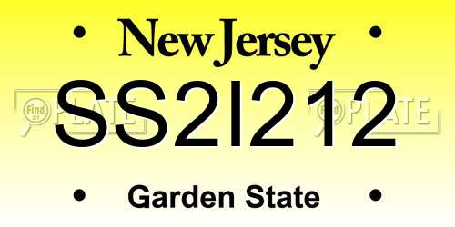 SS2I212 New Jersey License Plate