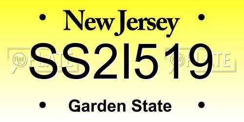 SS2I519 New Jersey License Plate