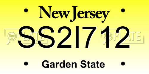 SS2I712 New Jersey License Plate